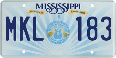 MS license plate MKL183