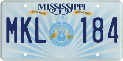 MS license plate MKL184