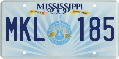 MS license plate MKL185