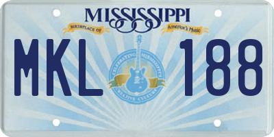 MS license plate MKL188