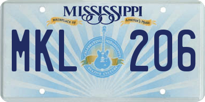 MS license plate MKL206