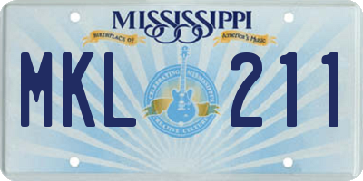 MS license plate MKL211