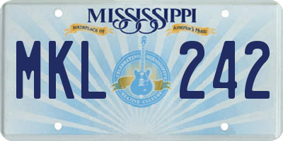 MS license plate MKL242