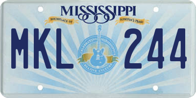 MS license plate MKL244
