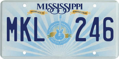 MS license plate MKL246