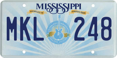 MS license plate MKL248