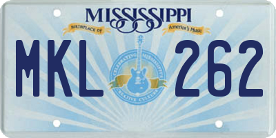 MS license plate MKL262