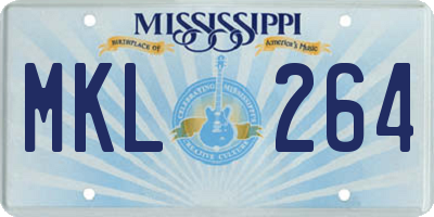 MS license plate MKL264
