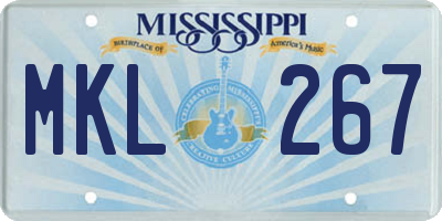MS license plate MKL267