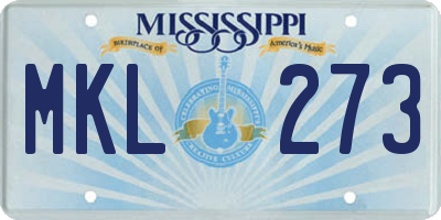 MS license plate MKL273