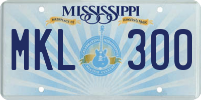 MS license plate MKL300