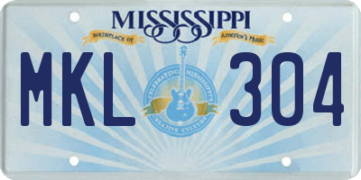 MS license plate MKL304