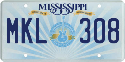 MS license plate MKL308