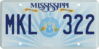 MS license plate MKL322