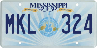 MS license plate MKL324