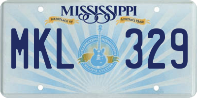 MS license plate MKL329