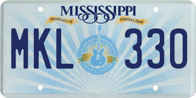 MS license plate MKL330