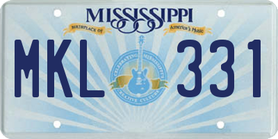 MS license plate MKL331