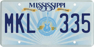 MS license plate MKL335