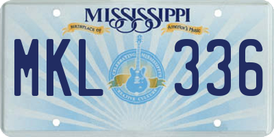 MS license plate MKL336