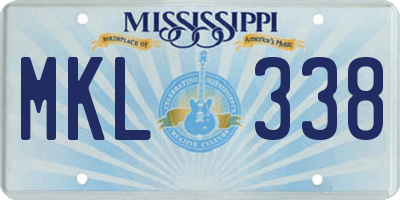 MS license plate MKL338