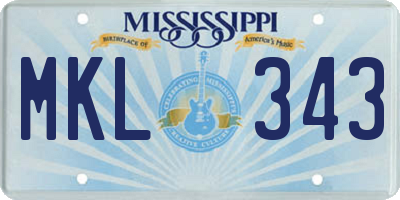 MS license plate MKL343