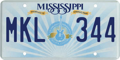 MS license plate MKL344