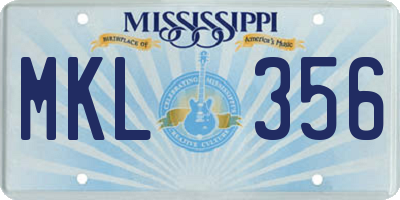 MS license plate MKL356