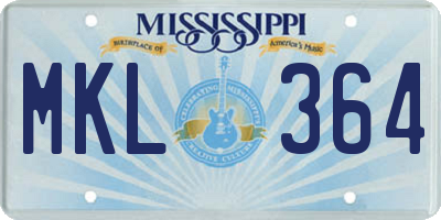 MS license plate MKL364