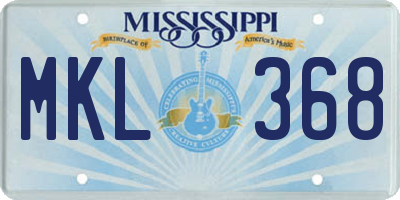MS license plate MKL368