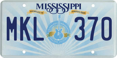 MS license plate MKL370