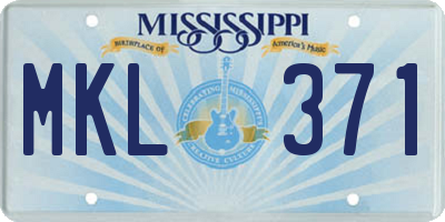 MS license plate MKL371