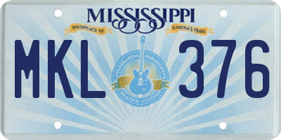 MS license plate MKL376