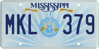 MS license plate MKL379