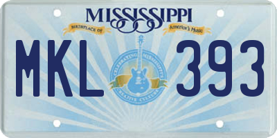 MS license plate MKL393