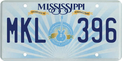 MS license plate MKL396