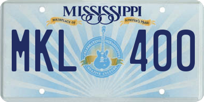 MS license plate MKL400