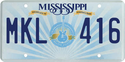 MS license plate MKL416