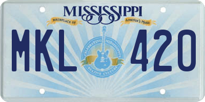 MS license plate MKL420