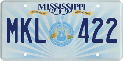 MS license plate MKL422