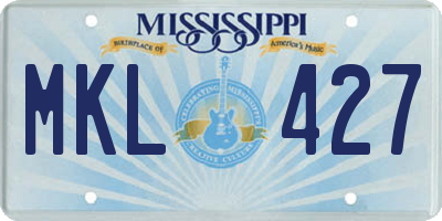 MS license plate MKL427