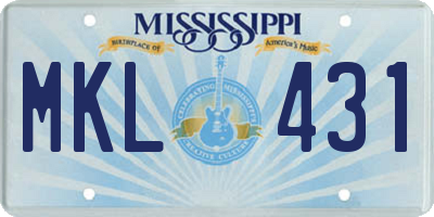 MS license plate MKL431