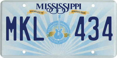 MS license plate MKL434