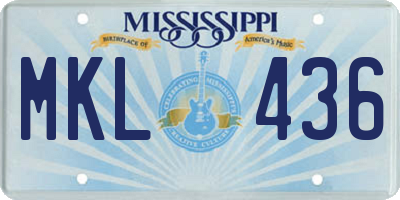 MS license plate MKL436