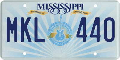 MS license plate MKL440