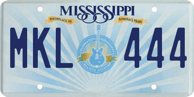 MS license plate MKL444