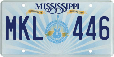 MS license plate MKL446