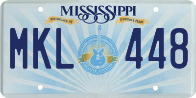 MS license plate MKL448