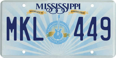 MS license plate MKL449