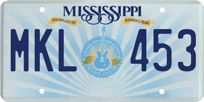 MS license plate MKL453
